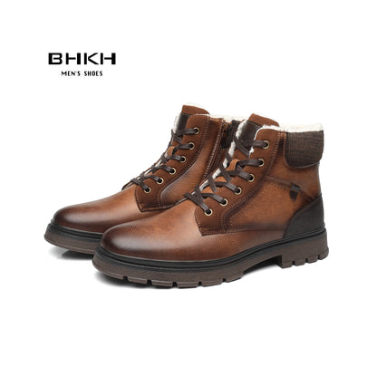 Style Haven™|BHKH 2024 Winter Men Boots Fur Ankle Anti-Slip Snow Shoes