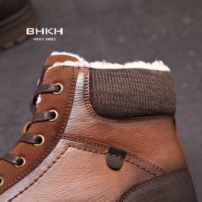 Style Haven™|BHKH 2024 Winter Men Boots Fur Ankle Anti-Slip Snow Shoes