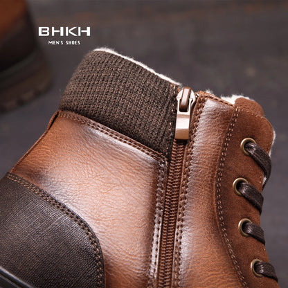 Style Haven™|BHKH 2024 Winter Men Boots Fur Ankle Anti-Slip Snow Shoes